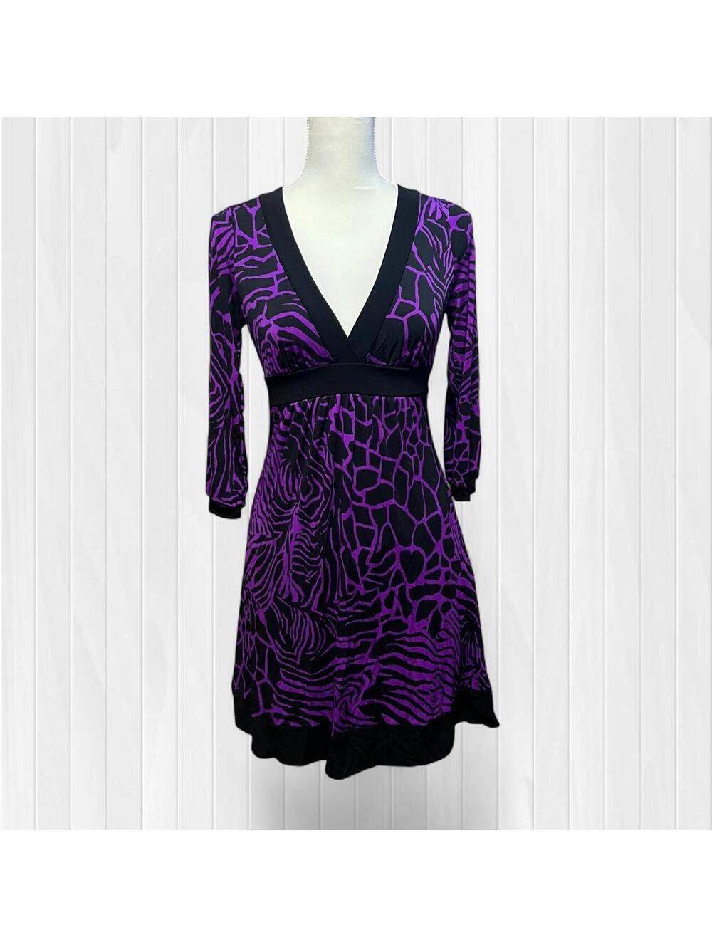Ruby Rox Y2K Purple whimsigoth grunge Animal Print Babydoll Dress Size M